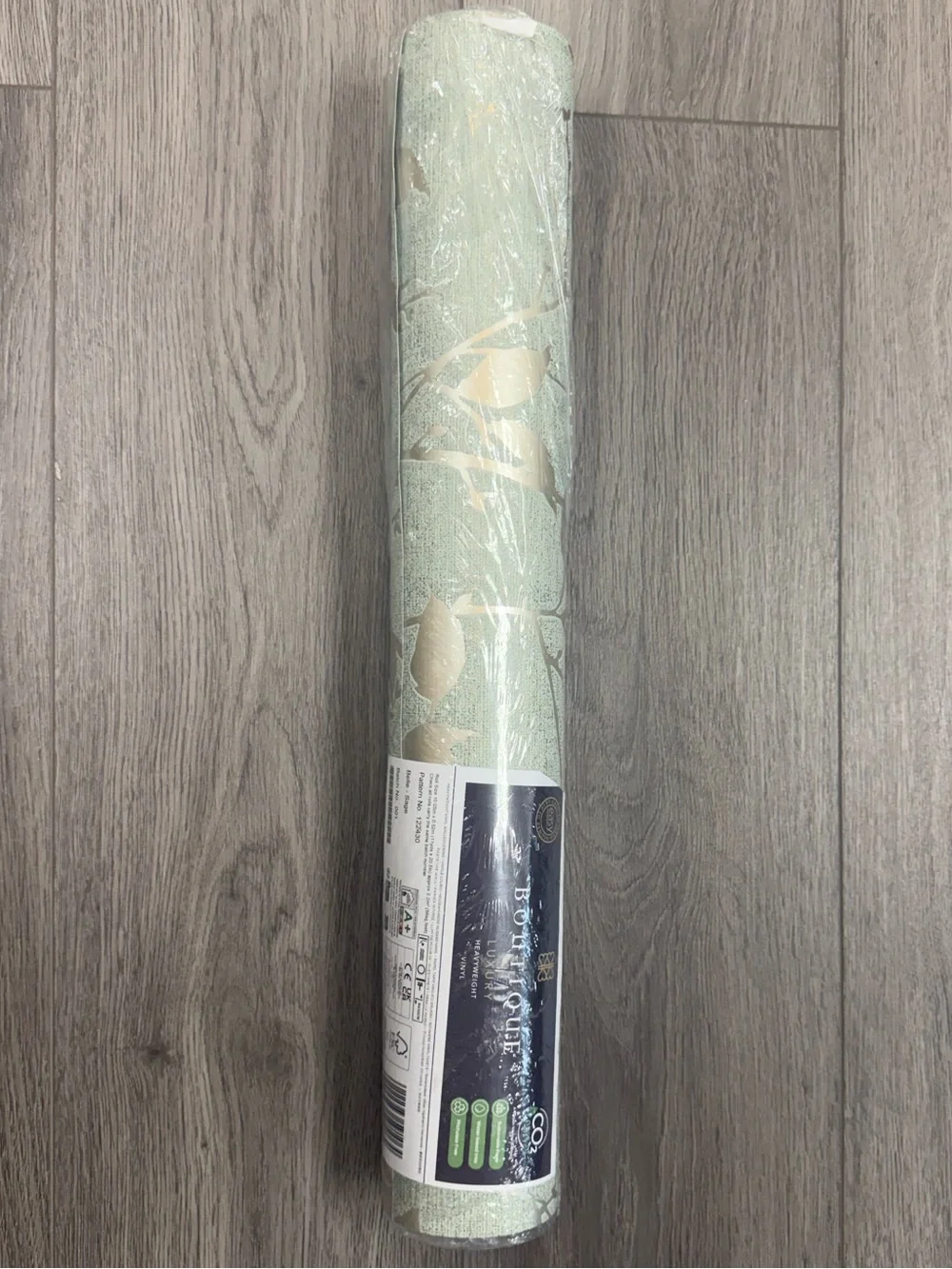 New! 1 Roll Belle Sage Wallpaper by Graham & Brown, Botanical Vine- Metallic